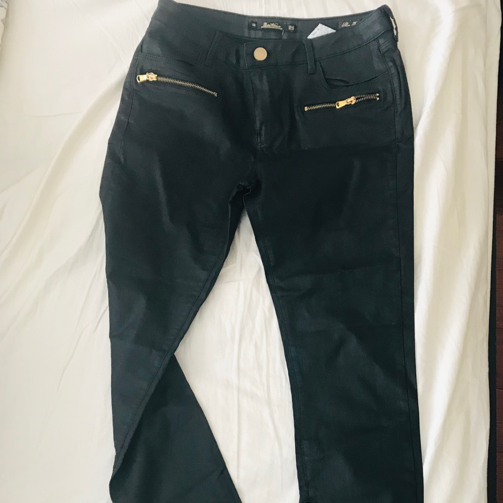 Zara Skinny coated black pants